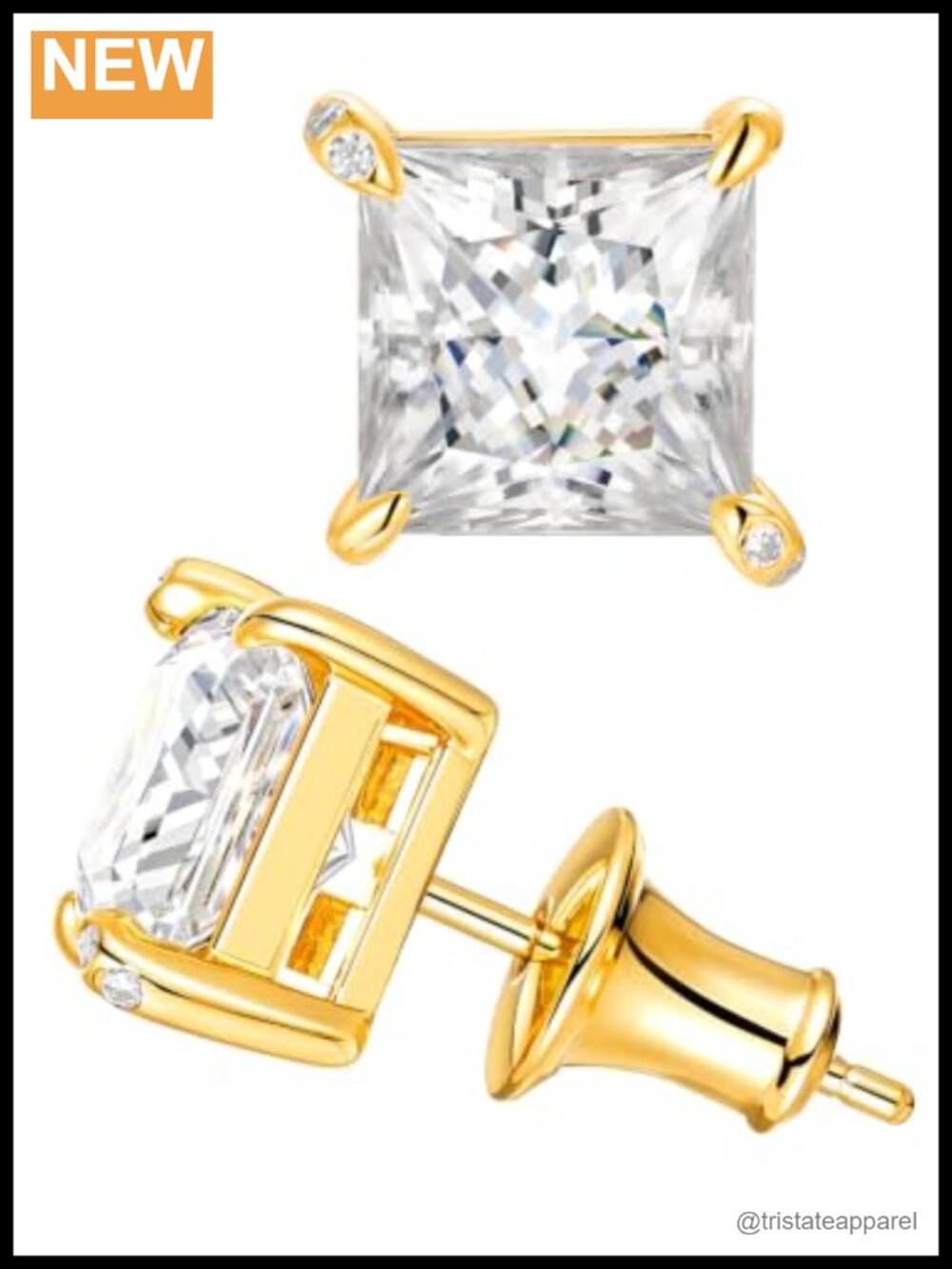 Moissanite Solitaire Stud Earrings 925 Sterling Silver Screw Back